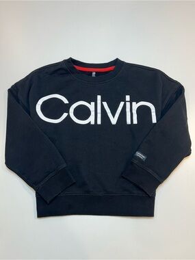 Calvin Klein Performance Big Logo Crewneck Pullover Sweatshirt Black White